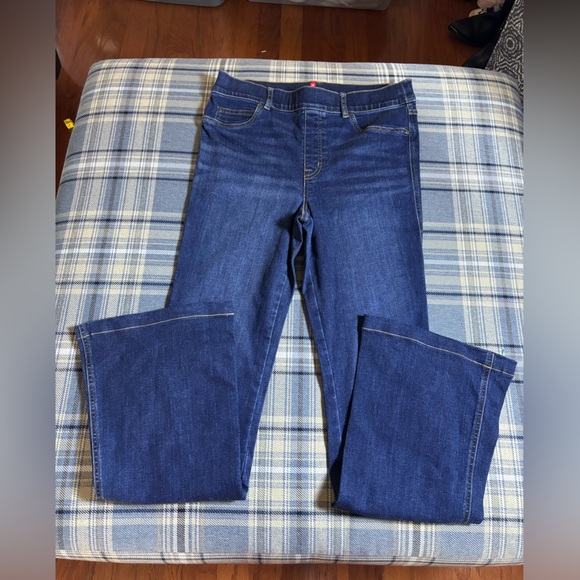 Spanx Blue High Rise Flare Leg Jeans Midnight Large - Picture 10 of 10